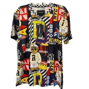 NWT Men's REASON Brand Short Sleeves Polo Bear T-Shirt Size Large